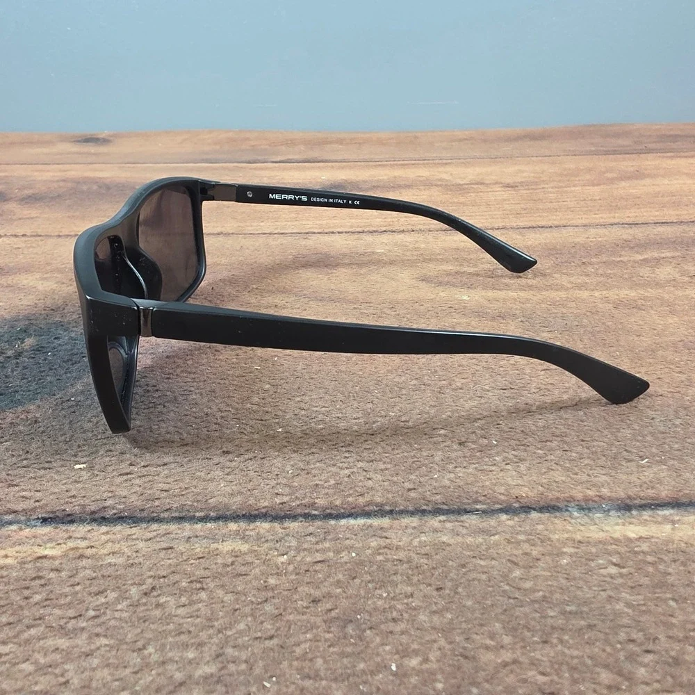 Merry's S8225 Sunglasses Mens OS Black Excellent Square Matte Polarized Shades